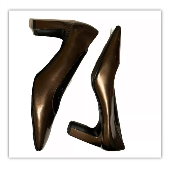 Stuart Weitzman Brown Patent Leather Platform Pumps Size 8.5B - Picture 4 of 7